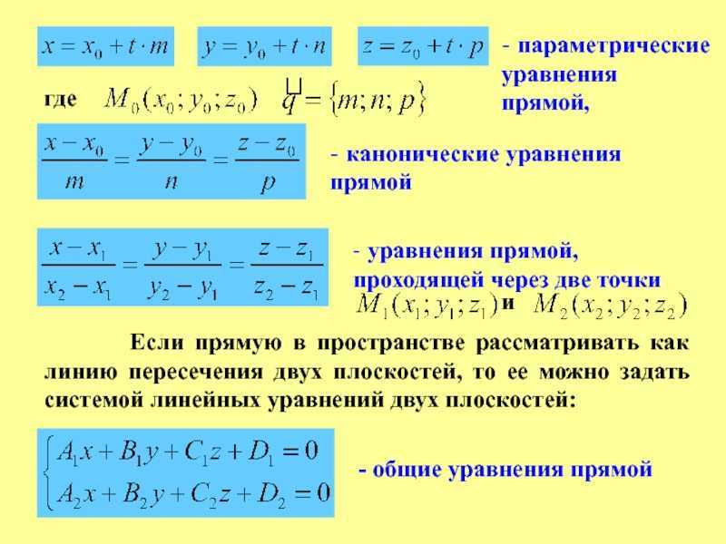 Уравнение прямой.