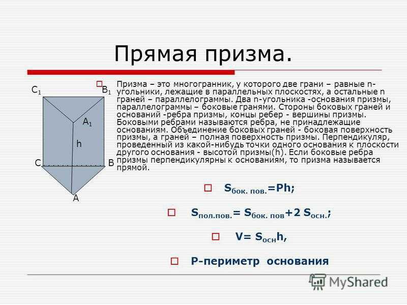 Призма и её элементы