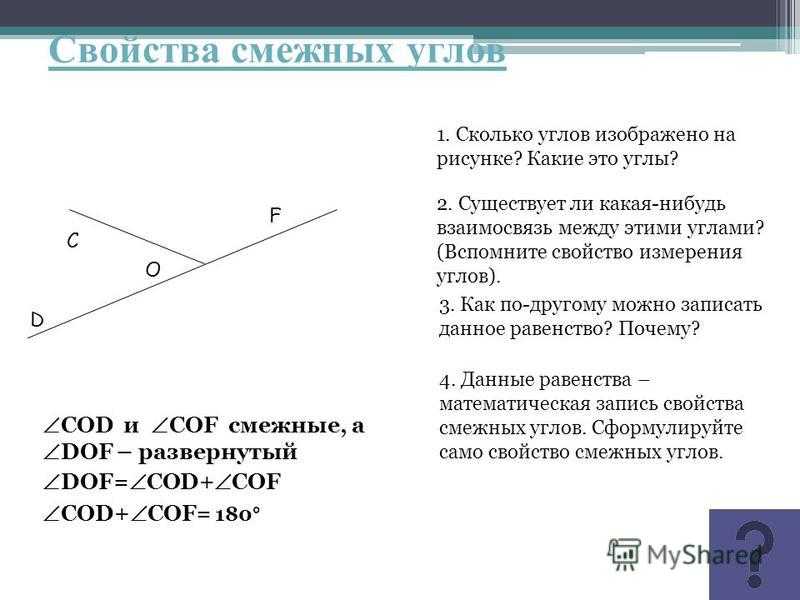 Теорема что такое смежные углы