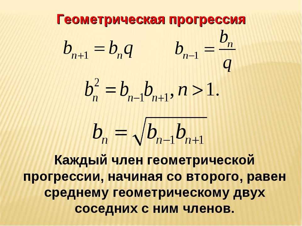 Геометрическая прогрессия схема