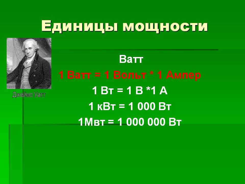 Перевод ватт в киловатты: единицы измерения