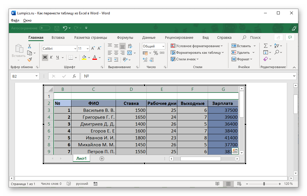 В этой статье мы детально разберем все доступные способы переноса таблицы из табличного редактора Excel в текстовый Word