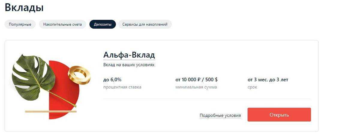 Альфа-банк – вклады для физических лиц: проценты и ставки по депозитам на сегодня