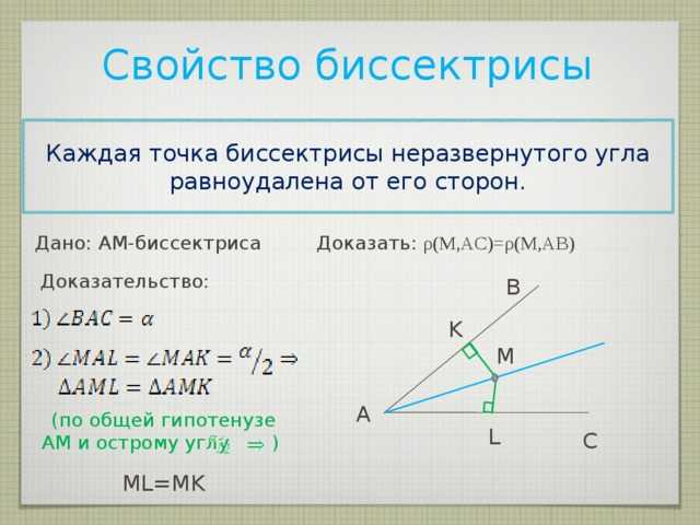 Биссектриса треугольника: ее свойства и формула, как обозначается и какова длина