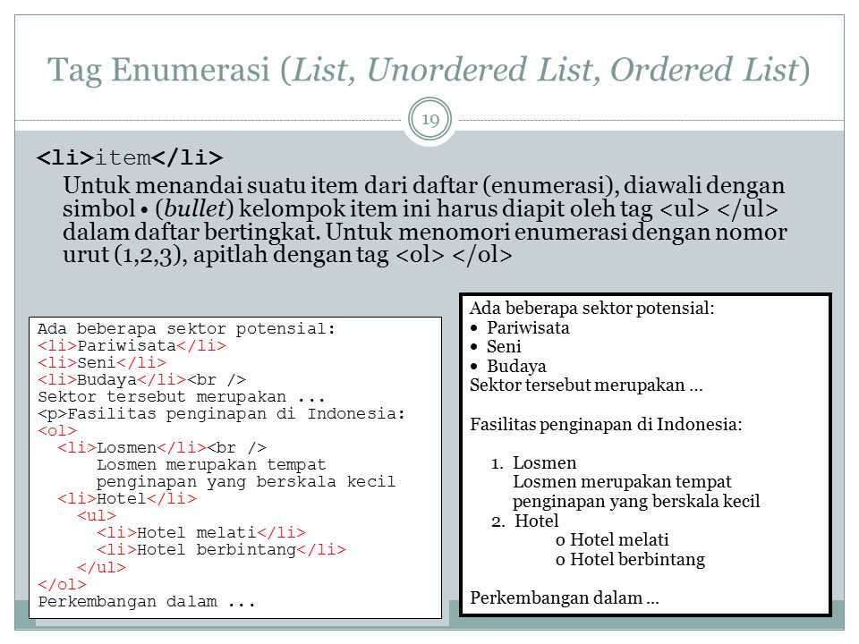 Создание списков в html