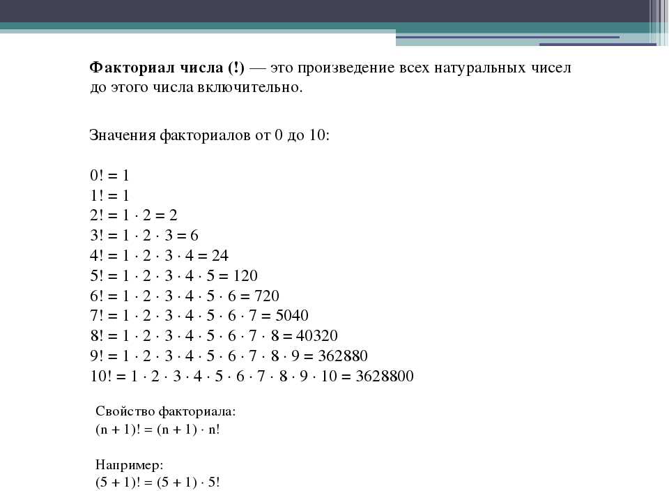 Факториал — энциклопедия руниверсалис