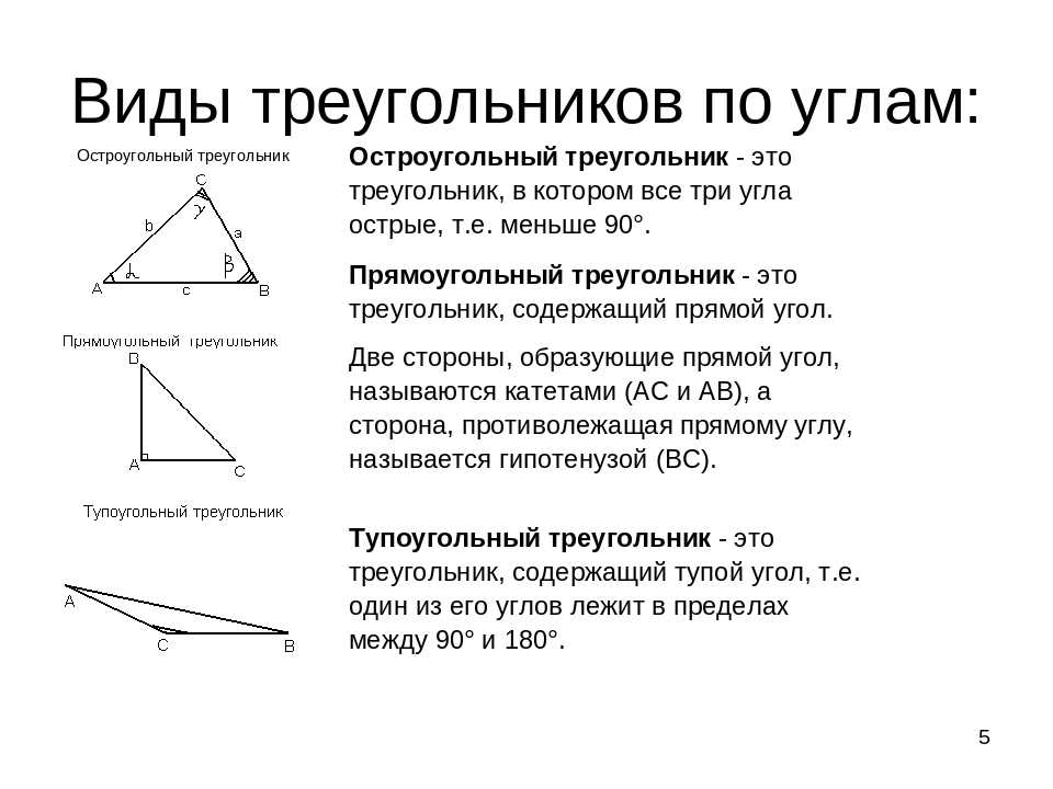 Виды треугольников классификация по длине стороны и величине угла сделайте рисунок