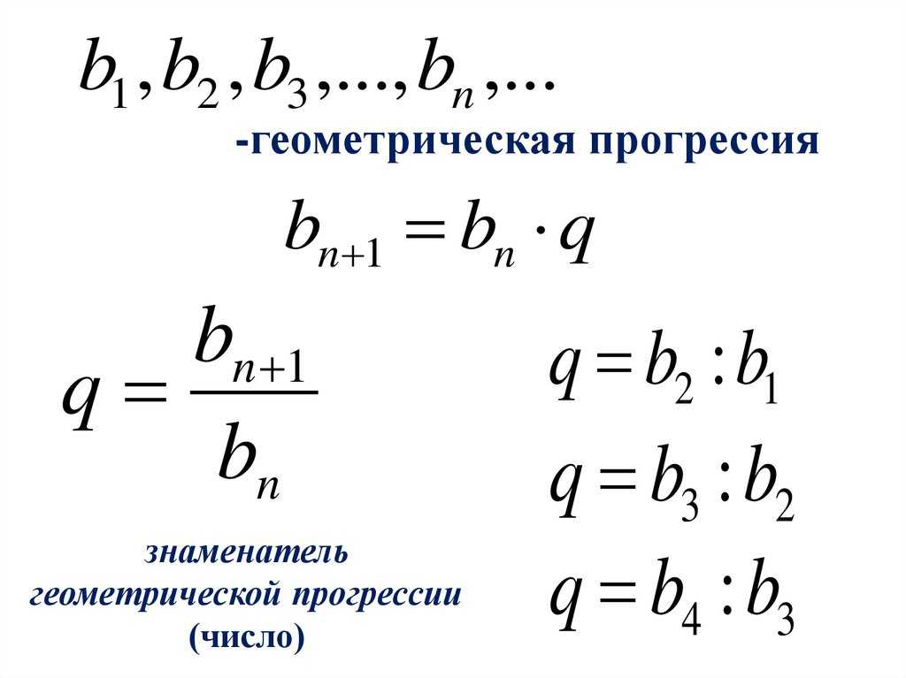 Формула геометрической прогрессии