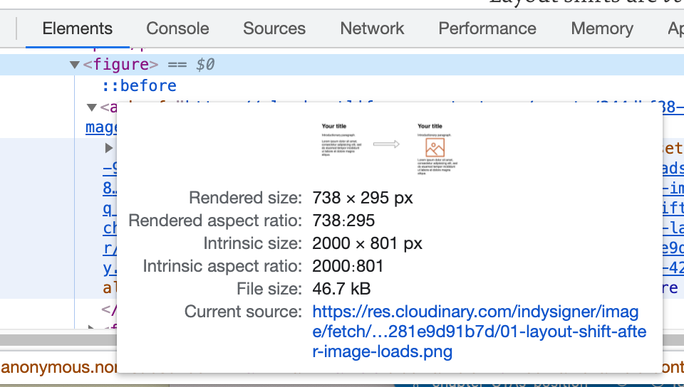 Set a width and height on images to reduce layout shifts