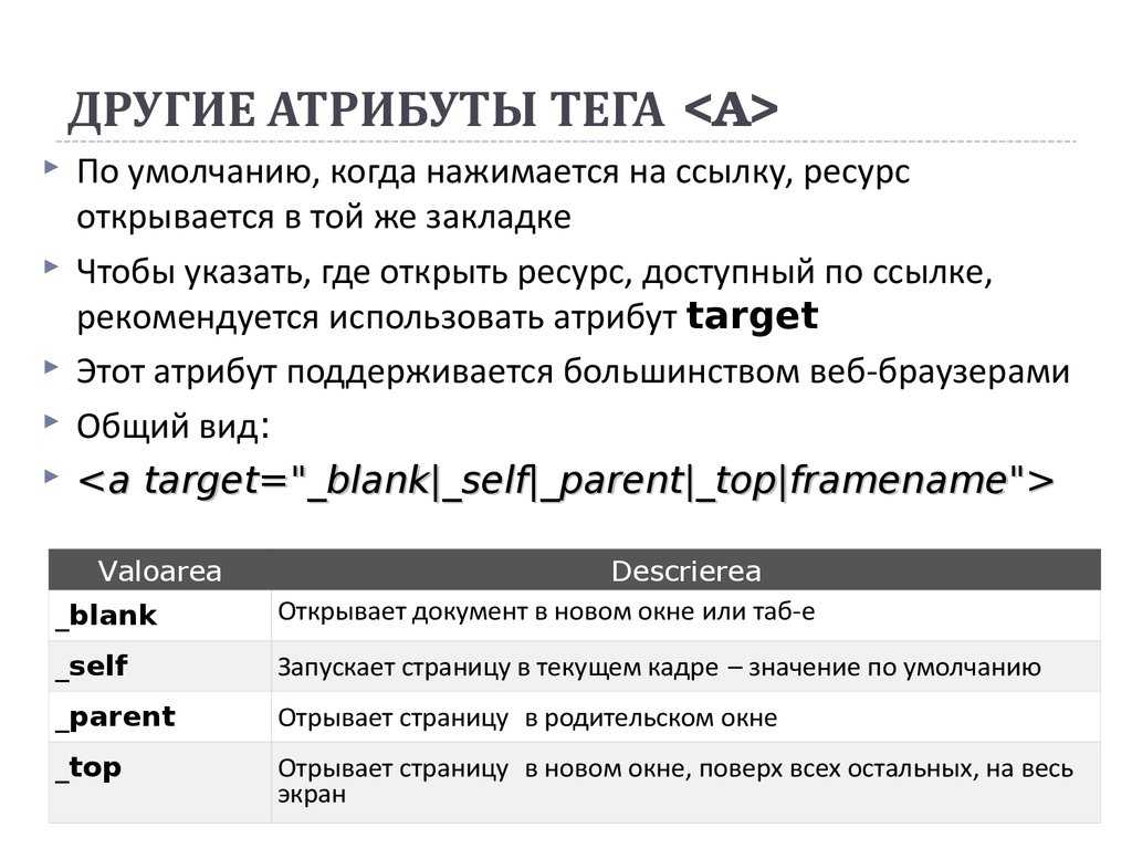 Атрибуты тегов