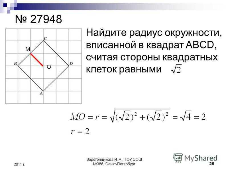 В квадрат вписаны два круга. Нахождение радиуса вписанной окружности в квадрат. Найдите радиус окружности вписанной в квадрат. Радиус опужностивпискнной в квадрат. Радиус вписанной окружности в квадрат.