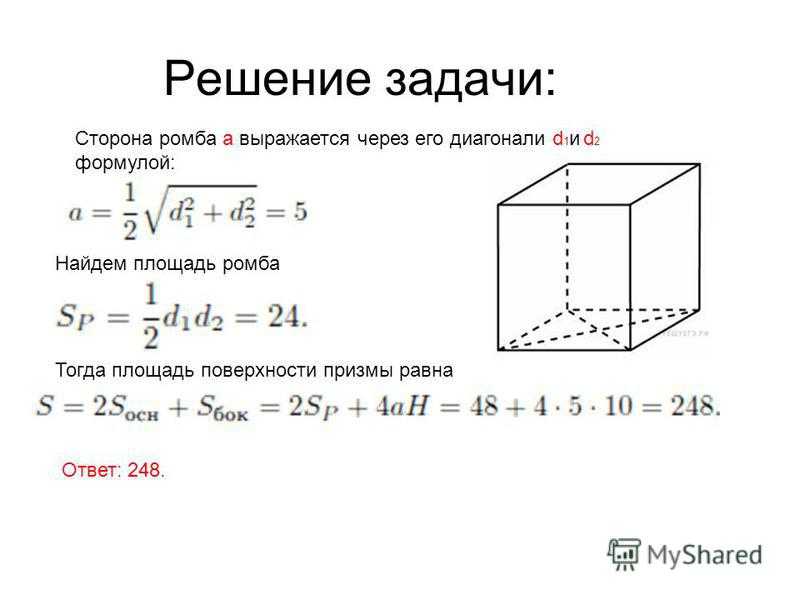 Формула площади призмы