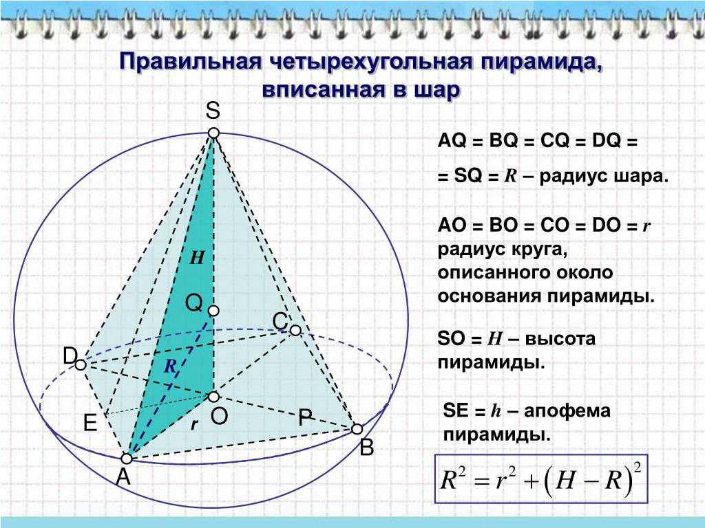 Шар описанный около треугольной пирамиды
