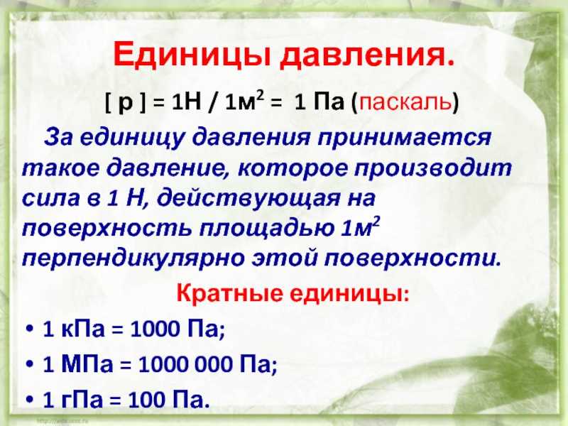 Абсолютное и избыточное давление