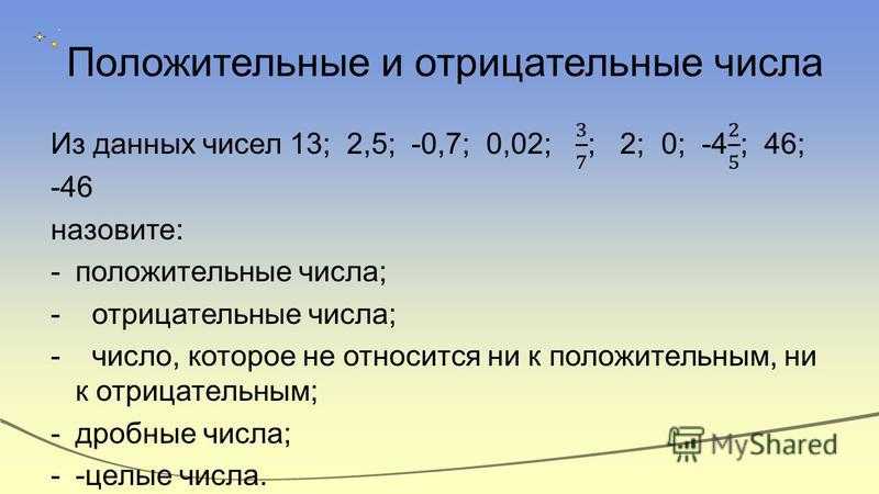 Презентация по математике 6 класс положительные и отрицательные числа