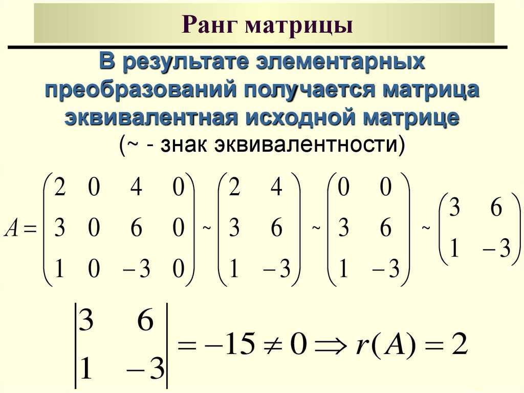 Как найти ранг матрицы? подробные примеры решений