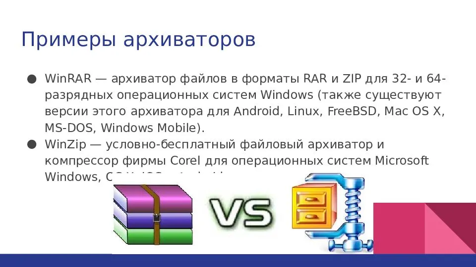 Использование архиваторов. Архиваторы примеры. Программные архиваторы примеры. Виды программ архиваторов. Программы архивации примеры.