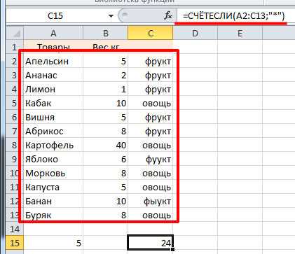 Как в excel посчитать заполненные ячейки