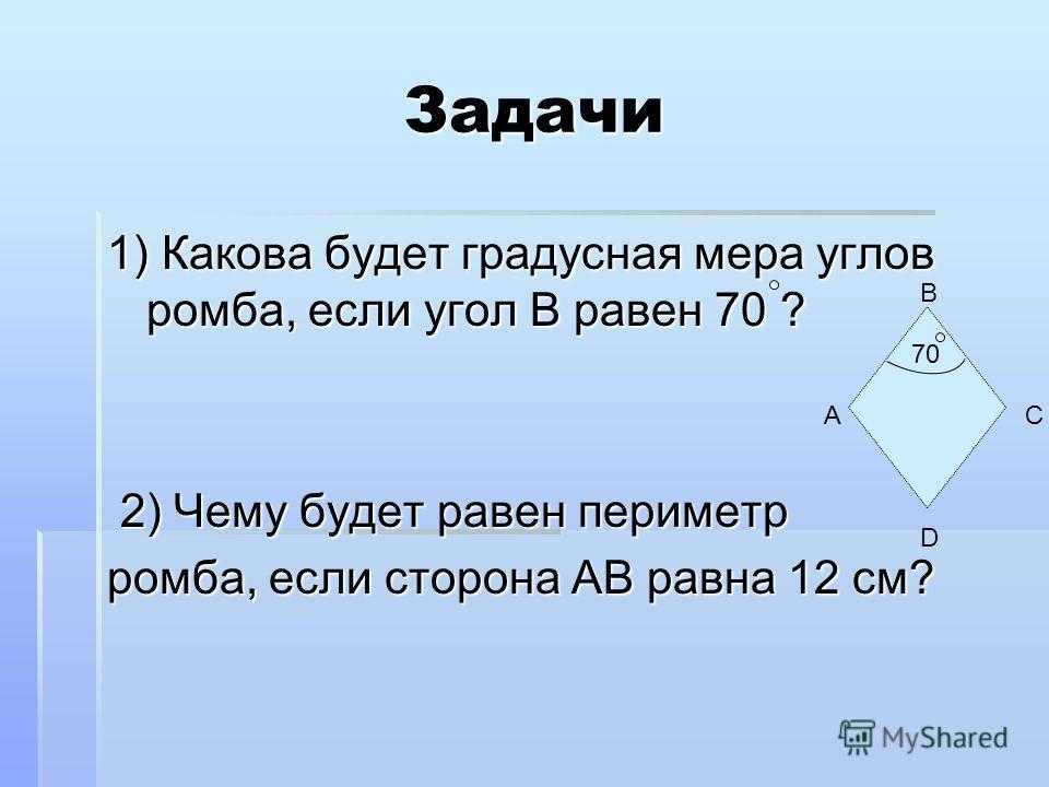 Периметр ромба равен найдите площадь ромба