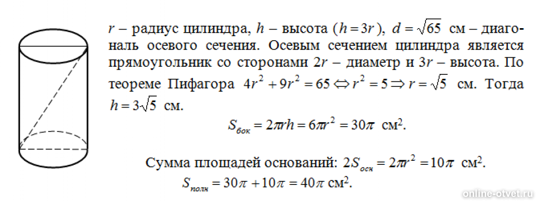 Радиус основания цилиндра равен 3 корня. Найдите радиус основания цилиндра. Радиус цилиндра. Нахождение высоты цилиндра. Высота цилиндра площадь осевого сечения цилиндра.