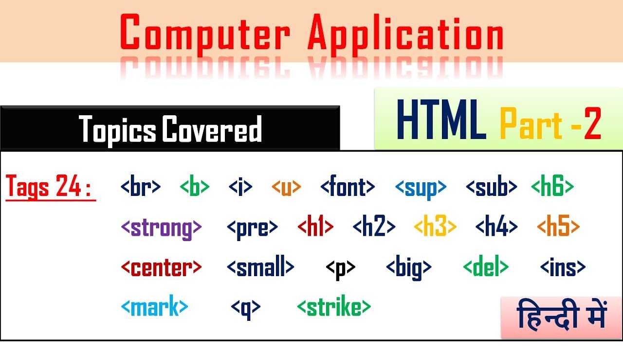 Таблица основных тегов html с примерами