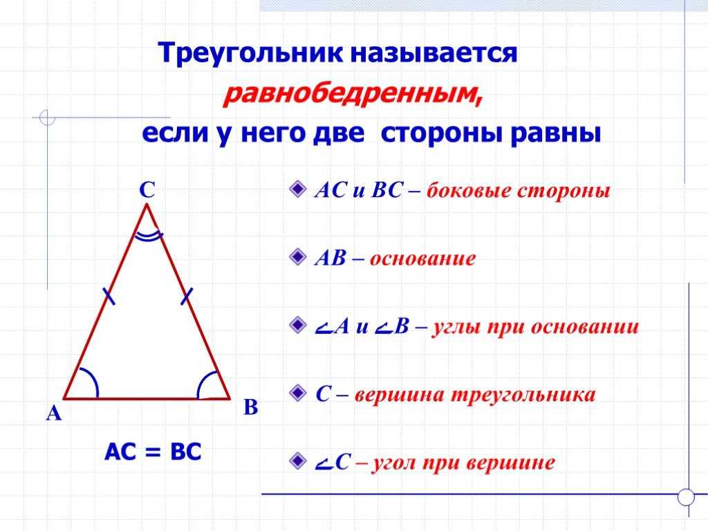 Равнобедренный треугольник: свойства, признаки и формулы