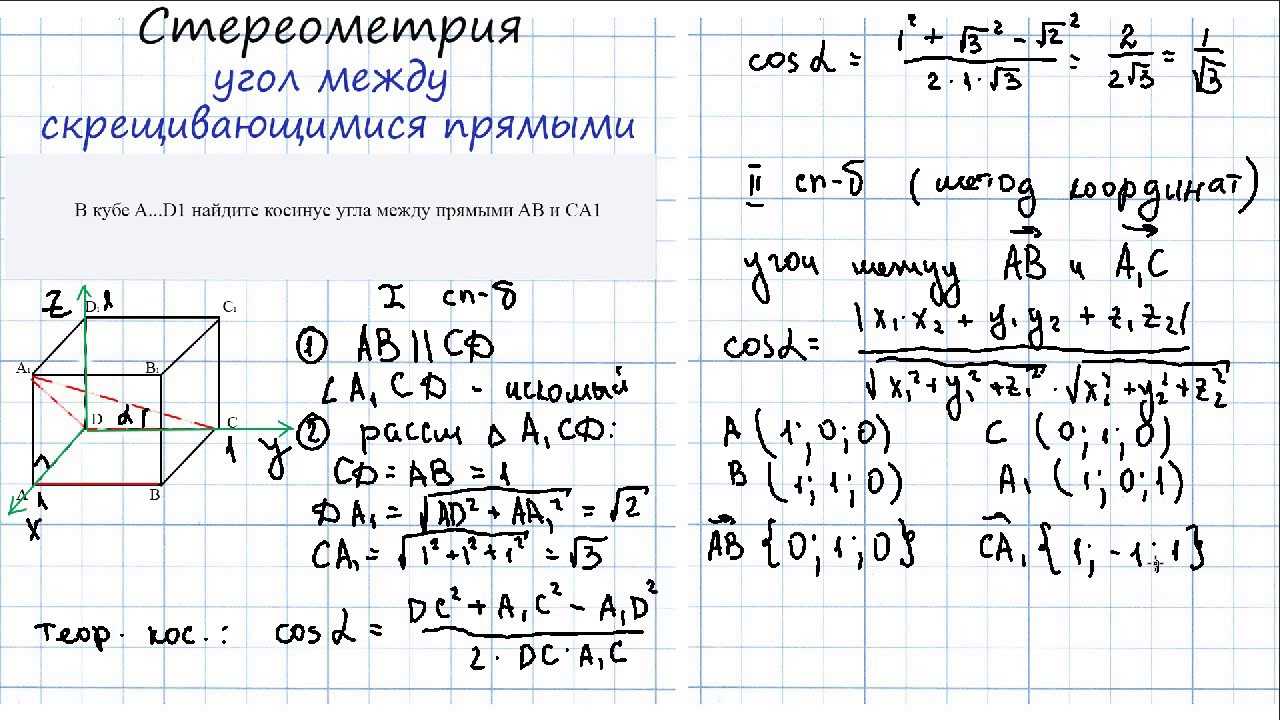 Простейшие  задачи в координатах: формулы с примерами решения векторным методом