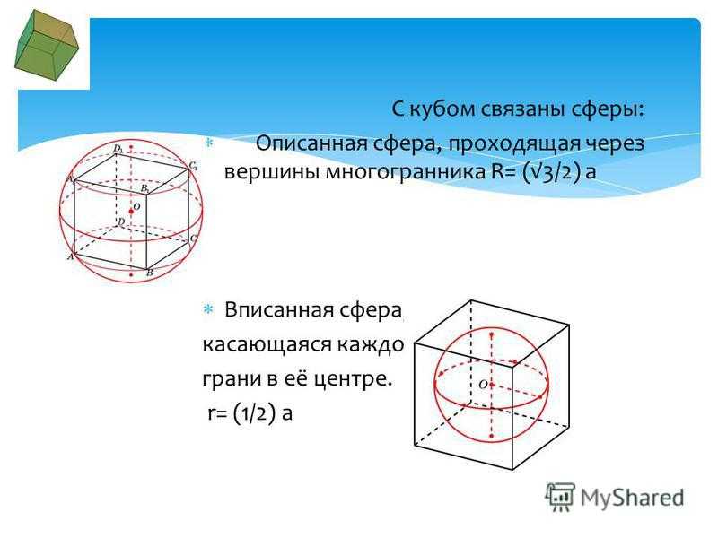 Как найди радиус окружности которая вписана в куб