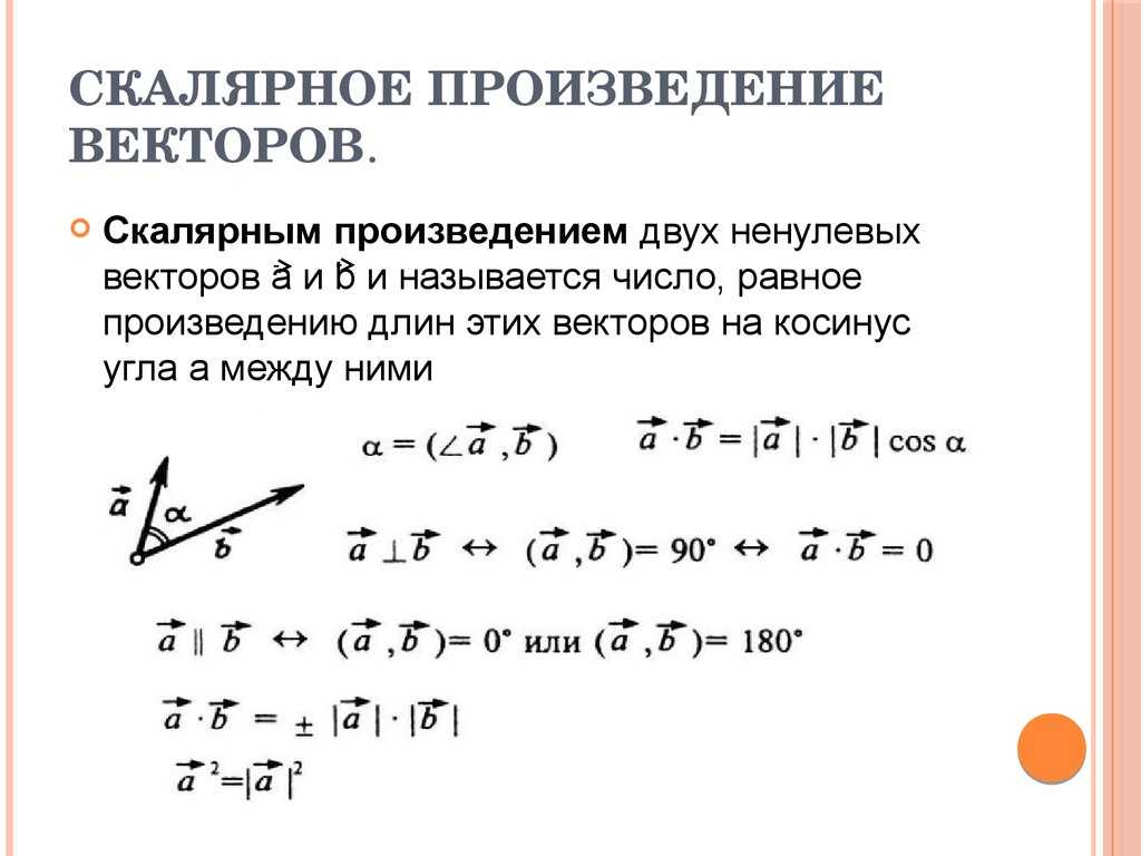 Скалярные вектора примеры