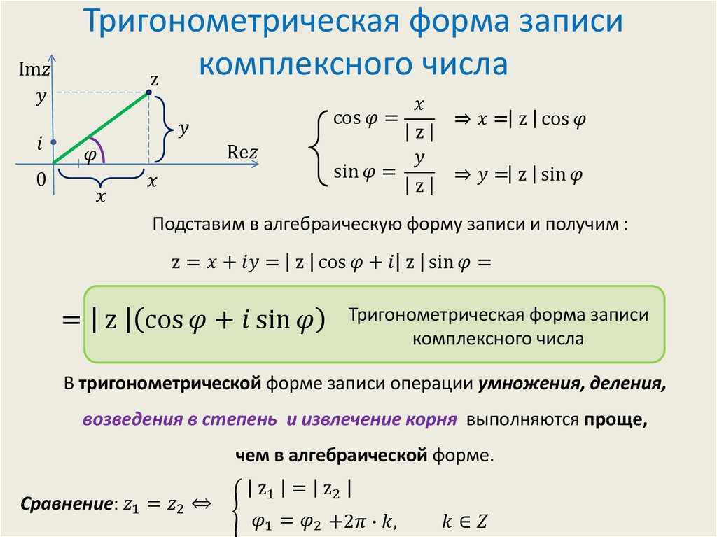Тригонометрическая форма комплексного числа