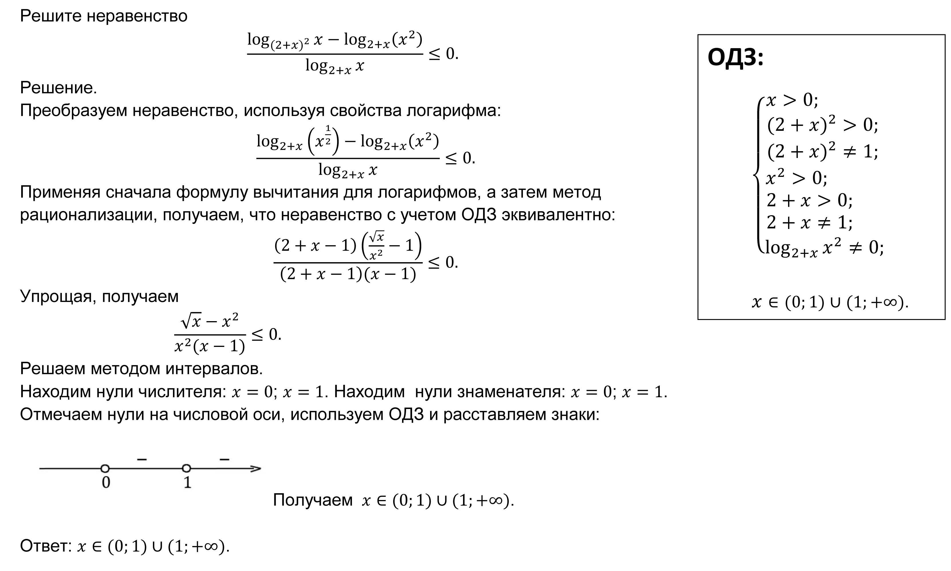 Логарифмические уравнения и неравенства
