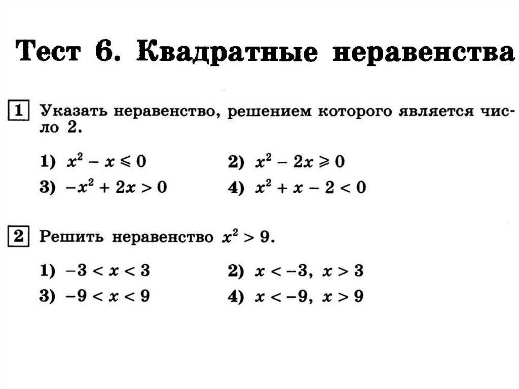 Квадратные неравенства примеры егэ