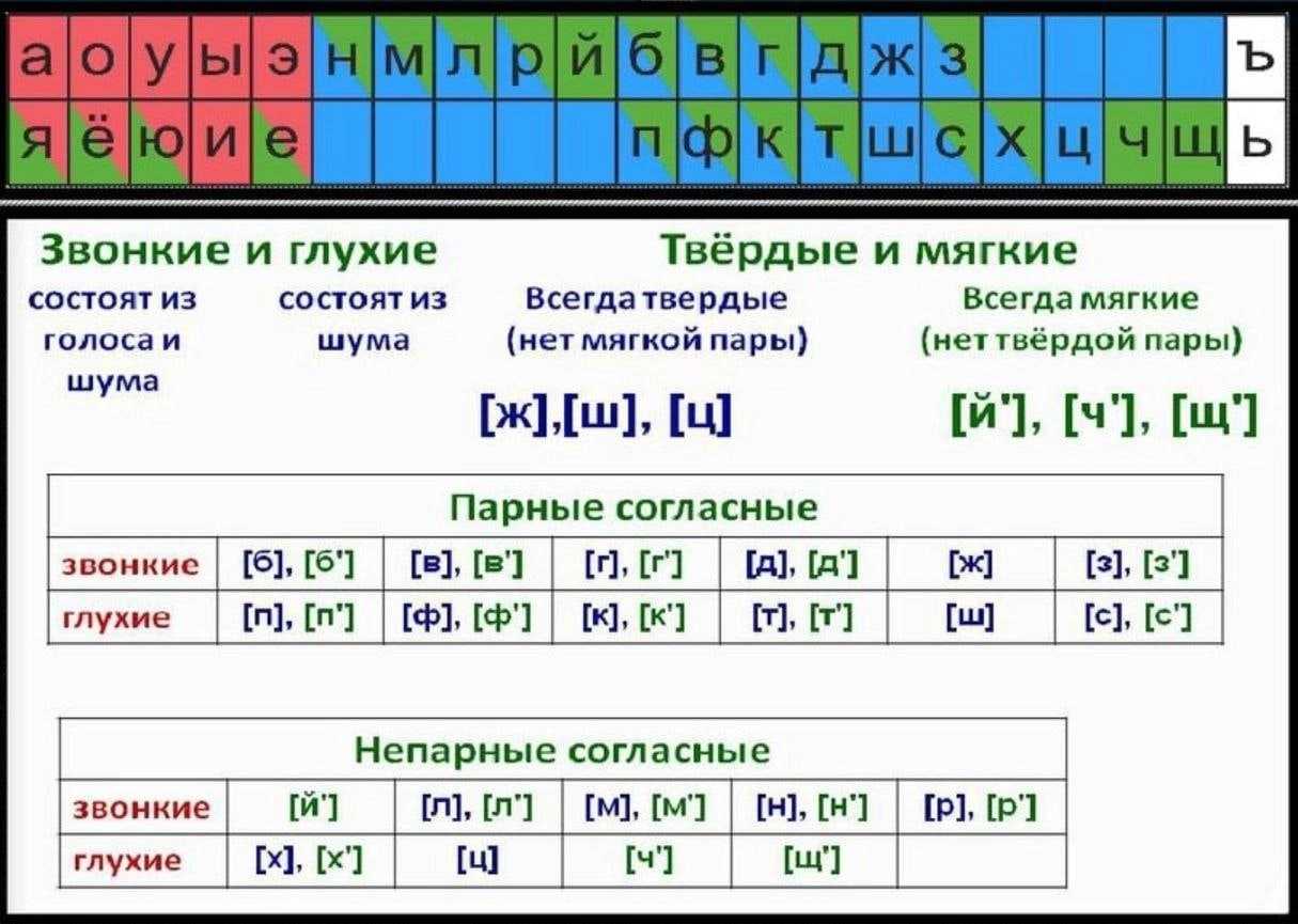 Классификация согласных звуков русского языка