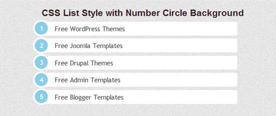 How to style lists with css