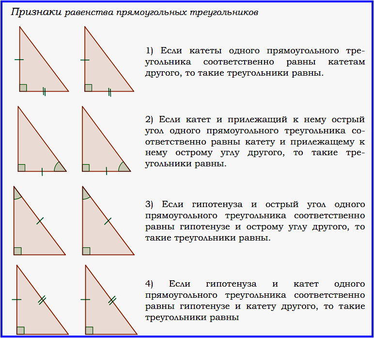 Урок признаки равенства прямоугольных треугольников 7 класс. Признаки равенства прямоугольных треугольников формулировки. Признаки равенства прямоугольных треугольников 7. Три признака равенства прямоугольных треугольников 7 класс. Признаки равенства прямоугольников треугольников.