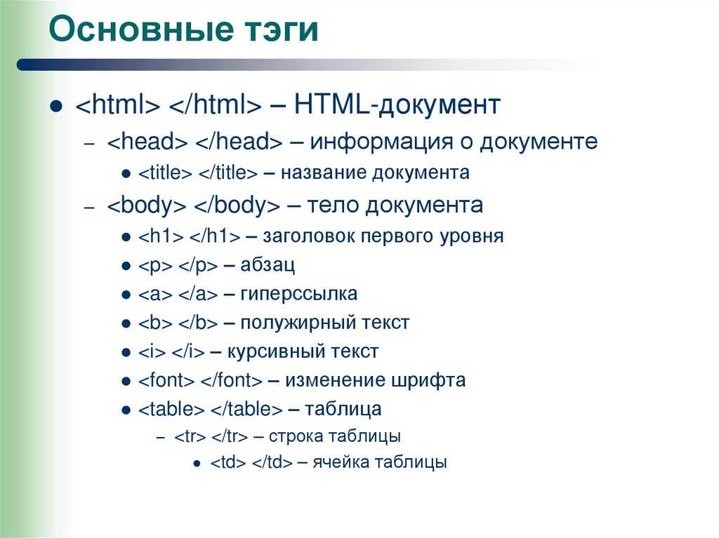 Напечатай закрывающий тег для тега html. Теги html. Основные Теги html. Таблица основных тегов html. Html основные Теги для текста.