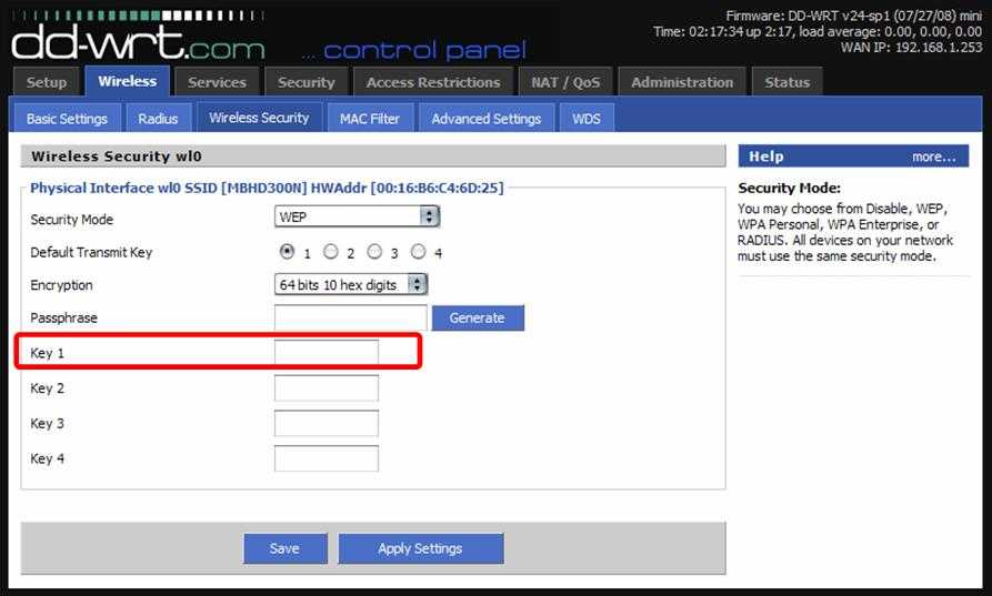 Заводские установки - dd-wrt wiki